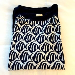 Blue and white lightweight JCrew sweater